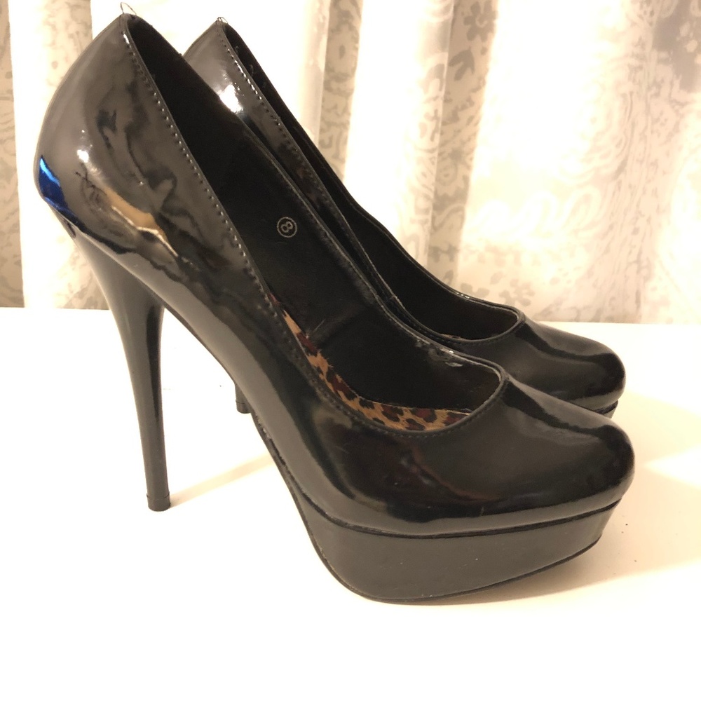 Frederick's of Hollywood Black Patent Stilettos